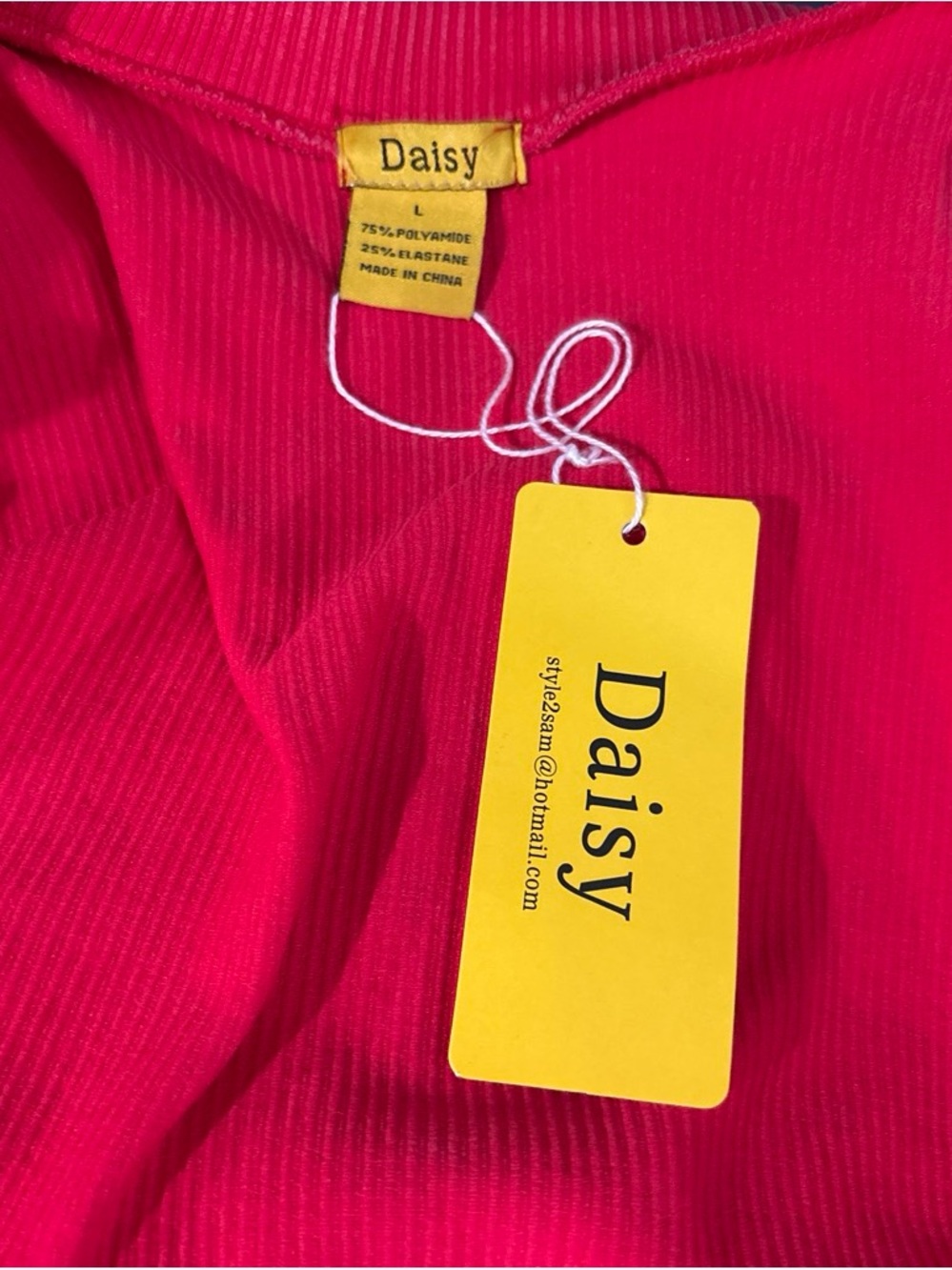 Daisy Red Ribbed Cropped Zip Sweatshirt - Picture 4 of 4